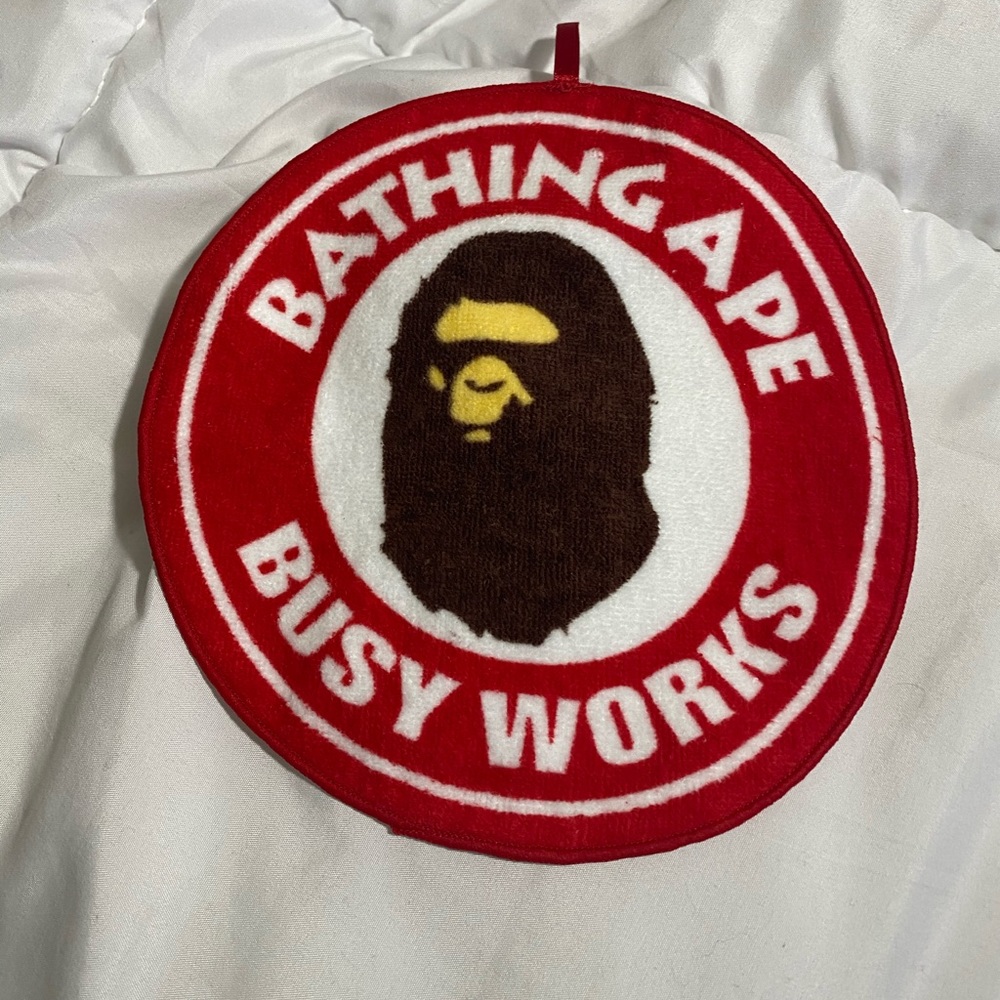 A BATHING APE HAND TOWEL RED